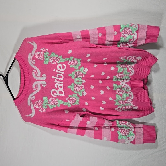 Barbie Sweaters - Barbie Pink and Green Ugly Holiday Sweater Size Medium. From Forever 21